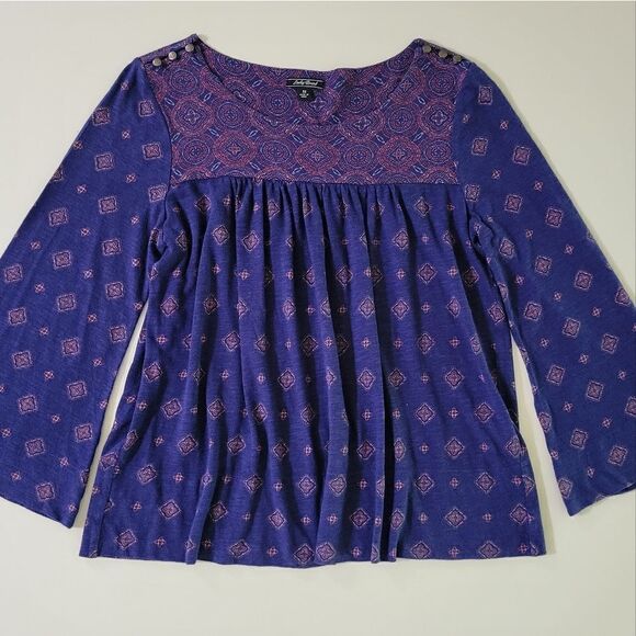 Lucky Brand Women's Bell Sleeve Boho Top - Picture 1 of 12